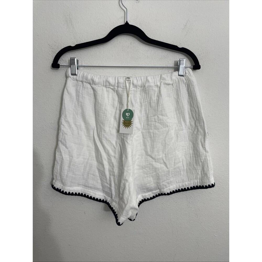 Rails X LSPACE Sunny Shorts in Black Blanket Stitch Gauzy White size S $138msrp - Picture 6 of 6